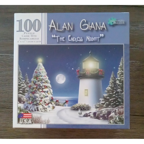 Alan Giana Other - Alan Giana "The Endless Night" Papercity Puzzles 100 Piece 9" X 12" Holiday NEW
